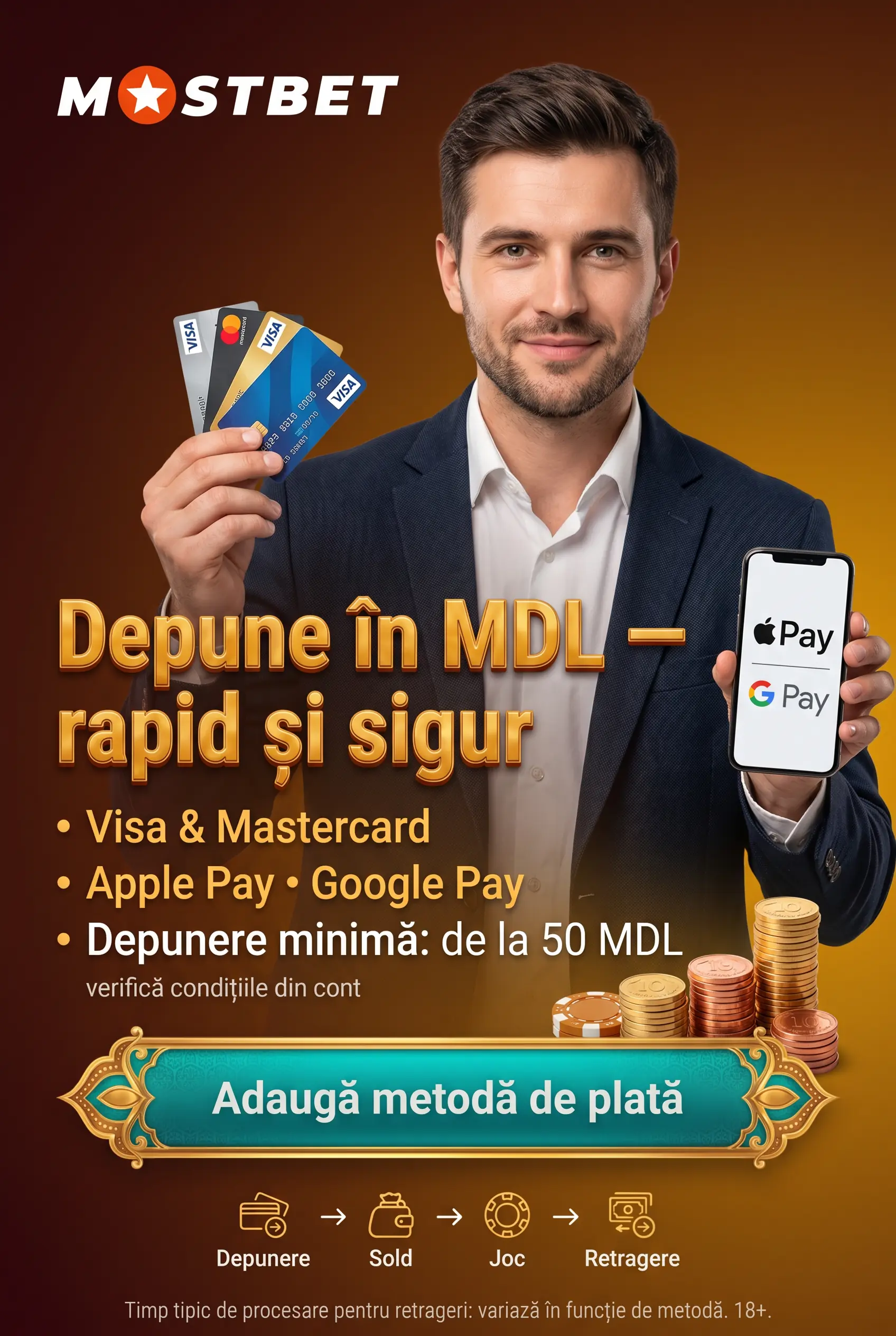 Metode de plată și depuneri în MDL