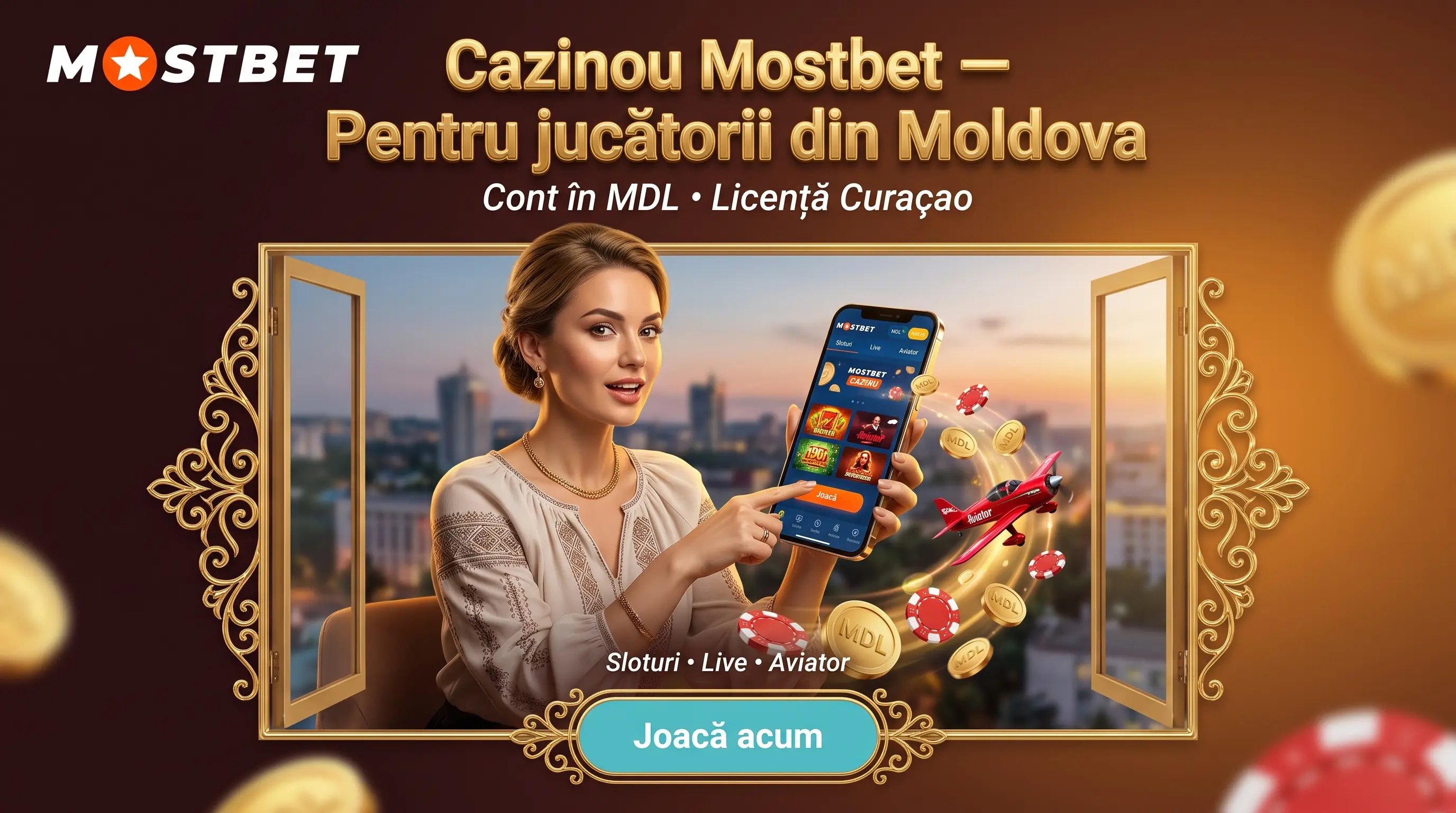 Mostbet Cazino în Moldova cu sloturi, jocuri live și Aviator