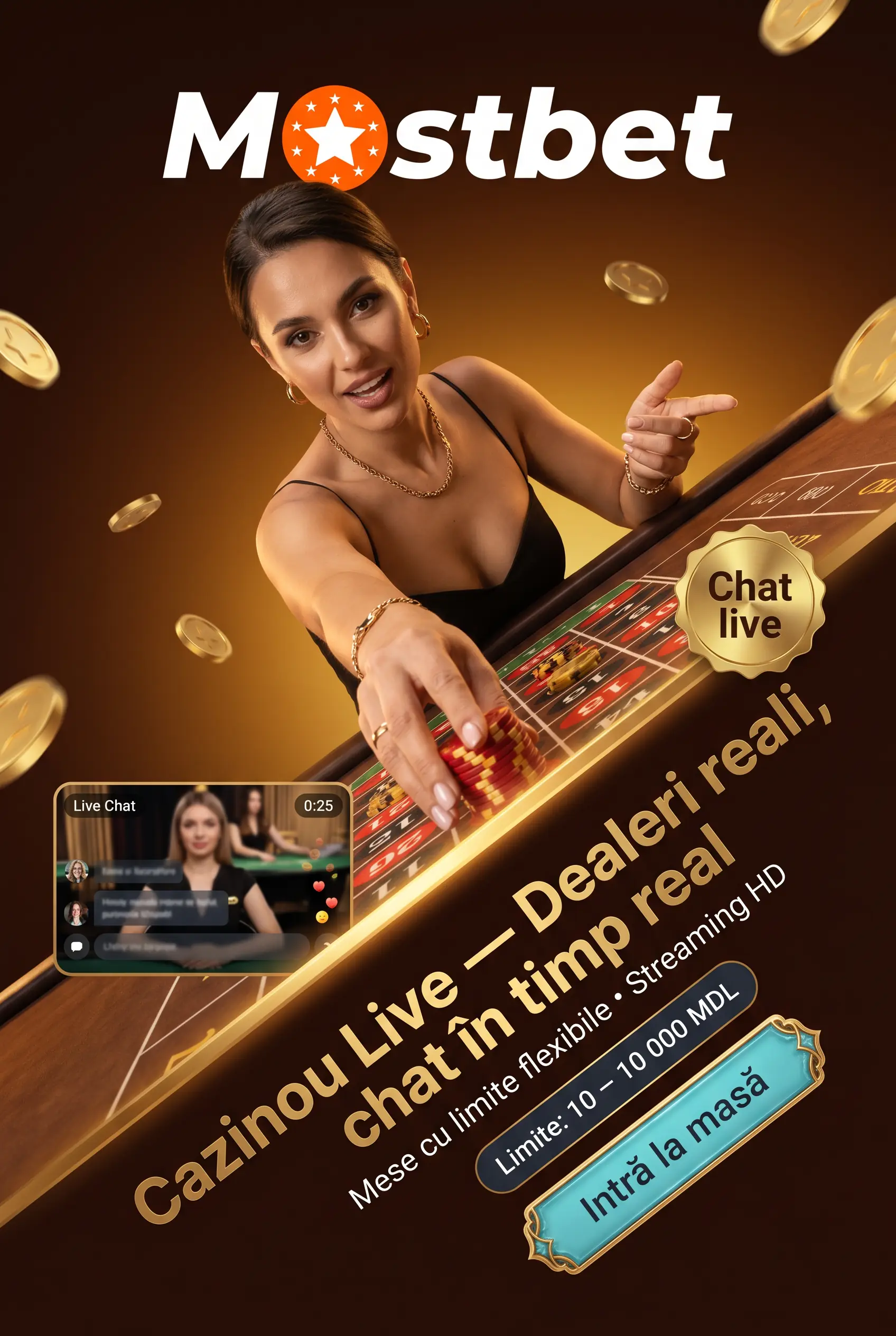 Cazino live Mostbet cu dealeri reali