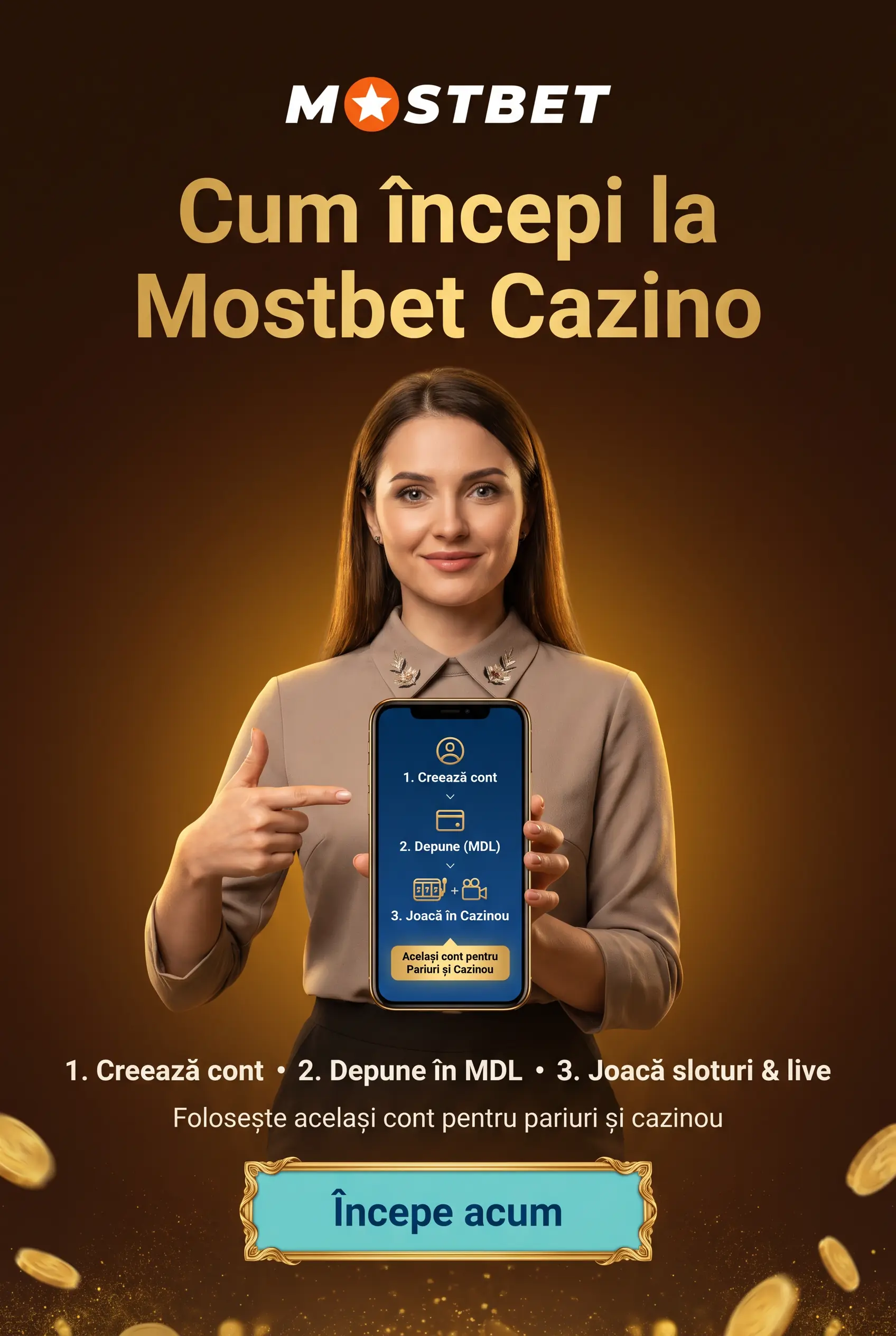 Pașii pentru a începe să joci la Mostbet Cazino